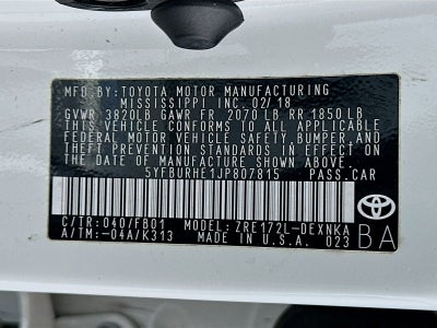 2018 Toyota Corolla LE