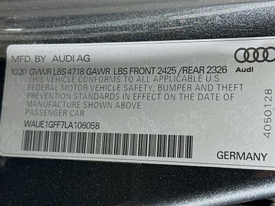 2020 Audi S3 Premium Plus TFSI quattro S tronic