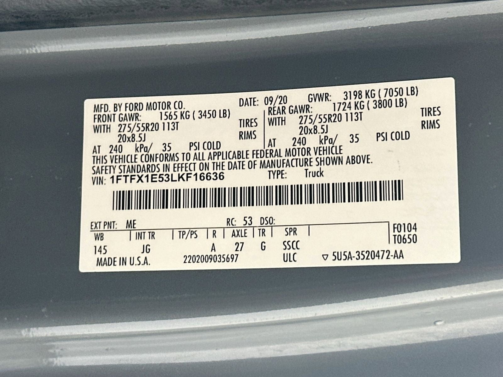 2020 Ford F-150 XL