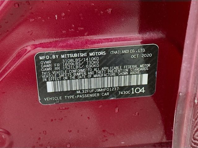 2021 Mitsubishi Mirage G4 LE