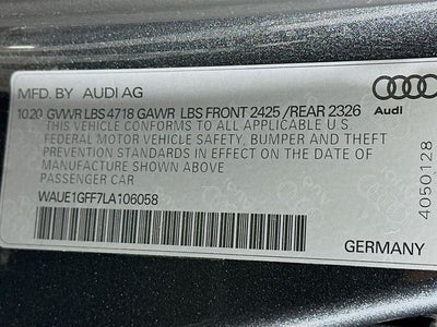 2020 Audi S3 2.0T Premium Plus S Line quattro