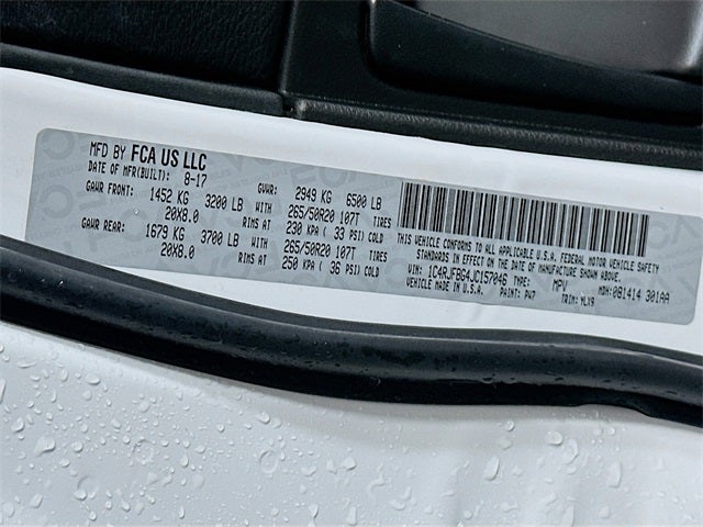 2018 Jeep Grand Cherokee Limited STERLING