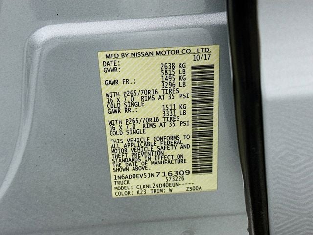 2018 Nissan Frontier SV