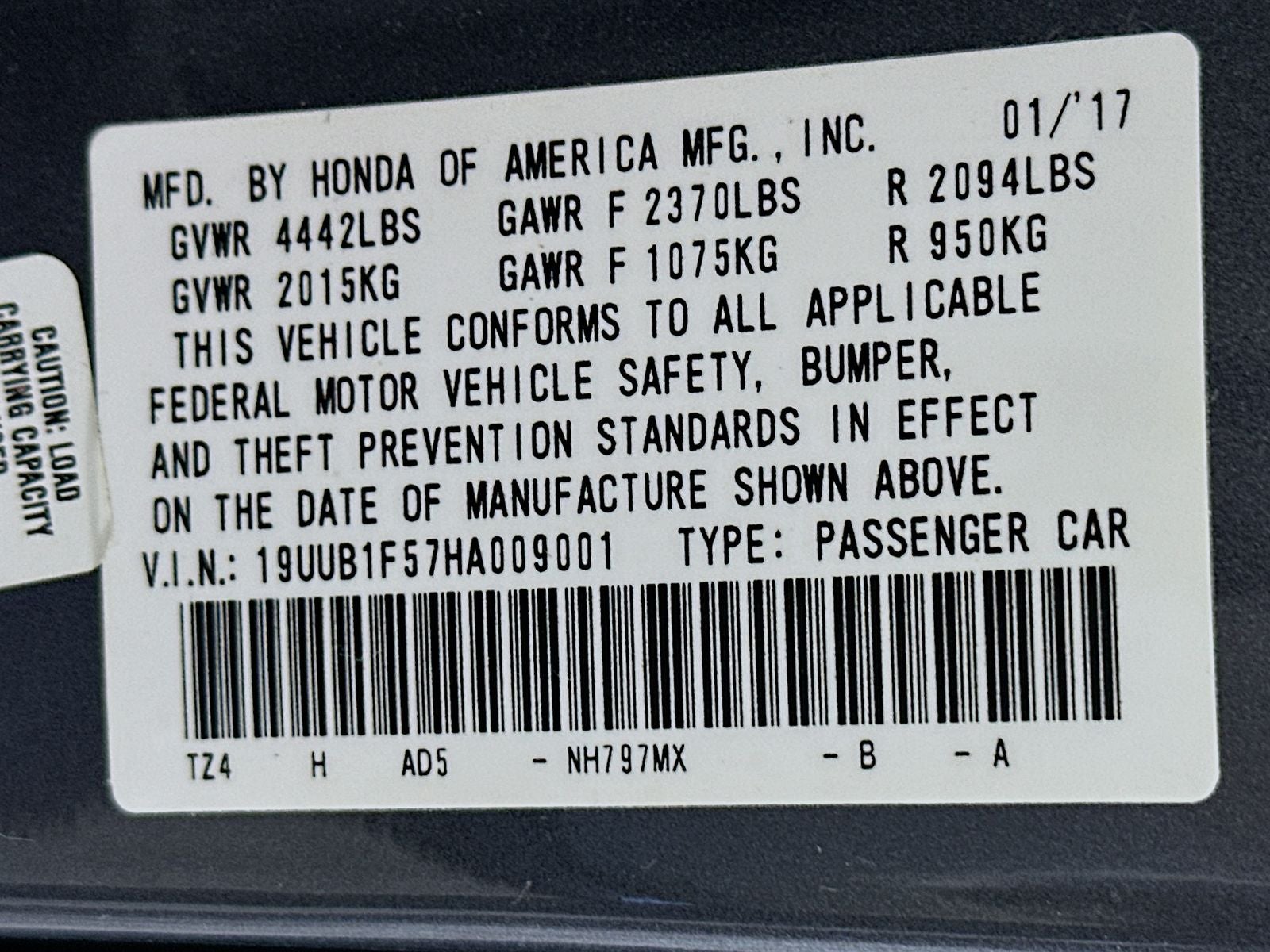 2017 Acura TLX 2.4L Base