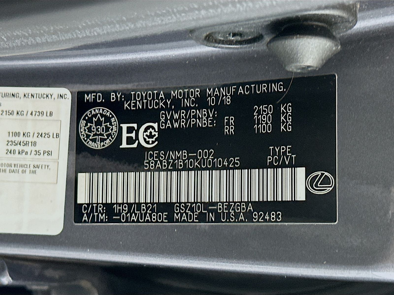 2019 Lexus ES 350