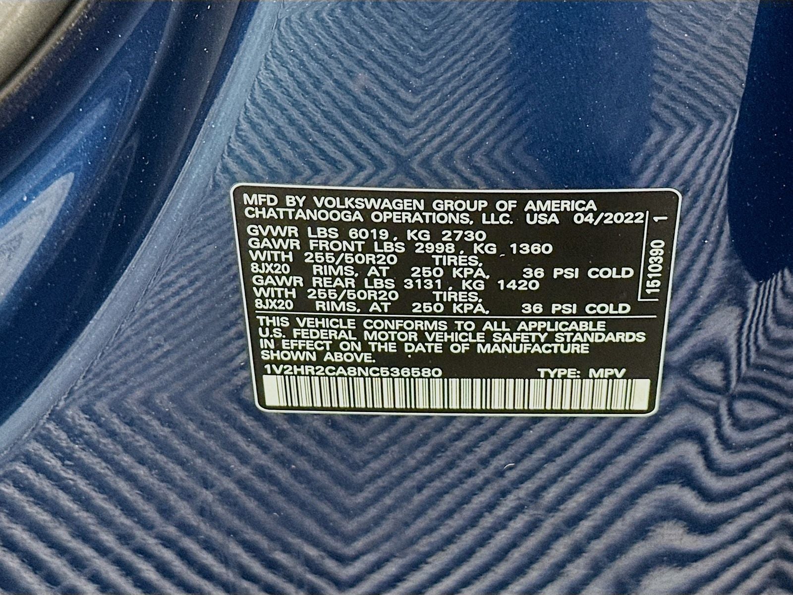 2022 Volkswagen Atlas 3.6L V6 SE w/Technology
