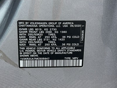 2021 Volkswagen Atlas 3.6L V6 SE w/Technology