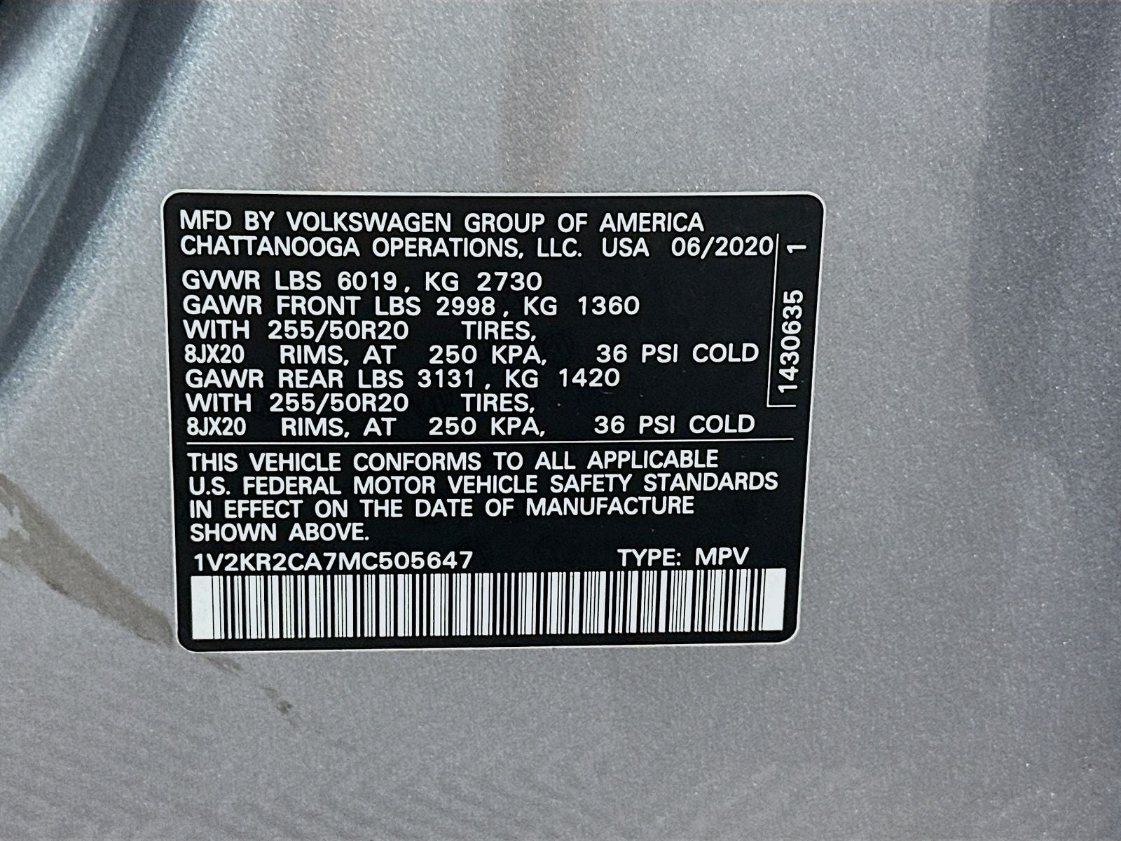 2021 Volkswagen Atlas 3.6L V6 SE w/Technology