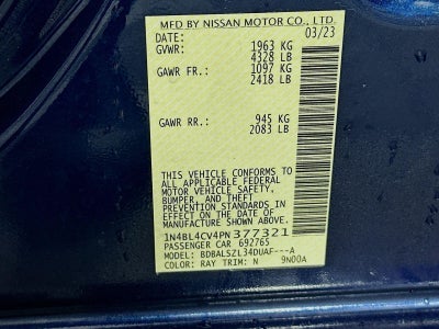 2023 Nissan Altima 2.5 SR