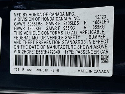 2024 Honda Civic Si Base