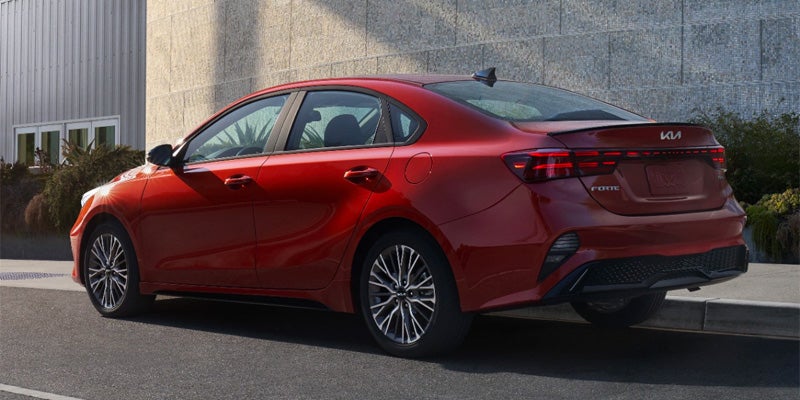 A red Kia Forte