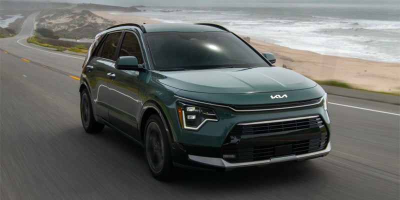 A pale green 2024 Kia Niro