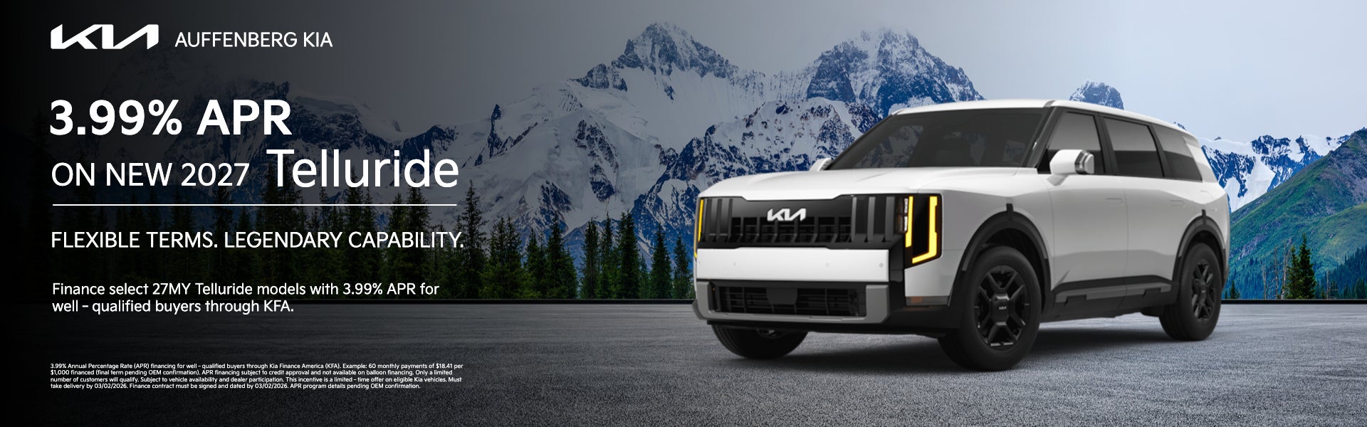 3.99% APR on New 2027 Telluride