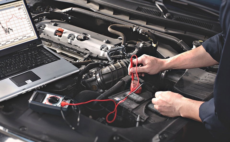 Vehicle battery check - service department