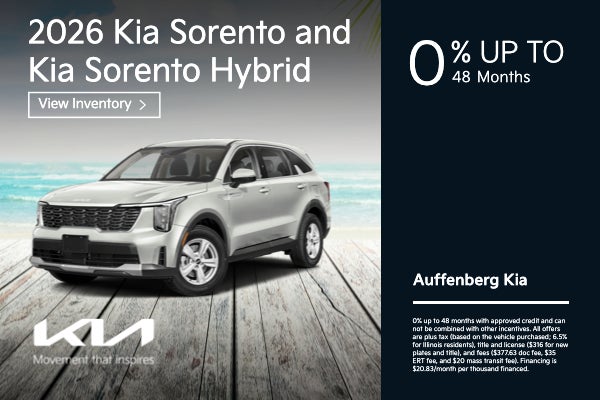  2026 Kia Sorento and Kia Sorento Hybrid 0% up to 48 months