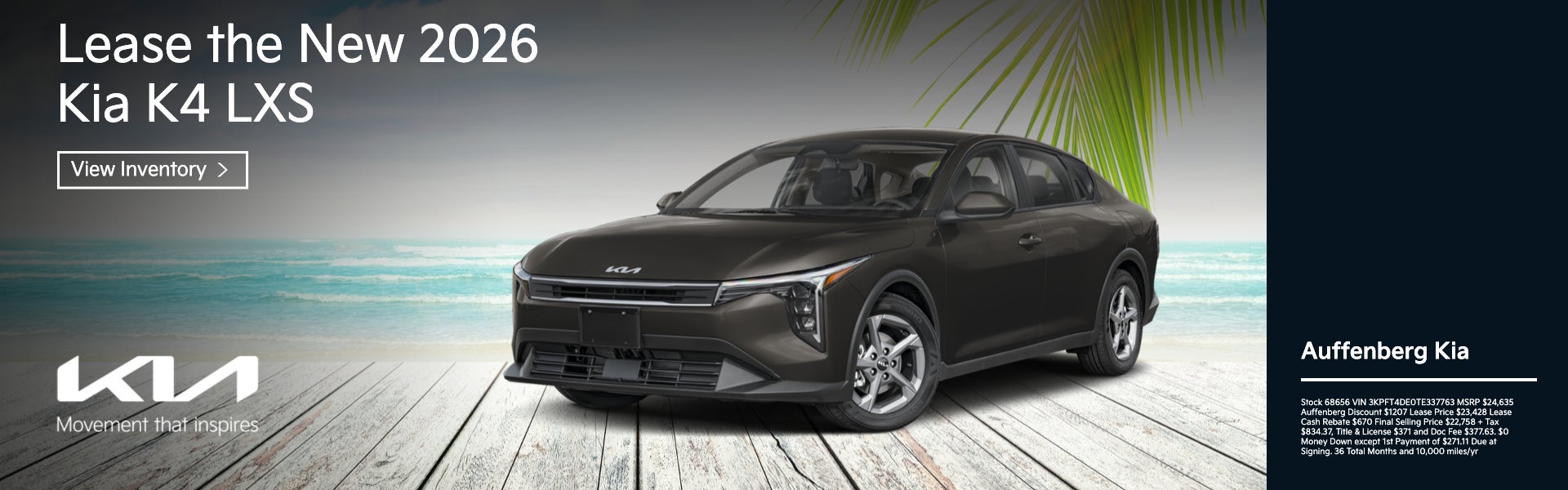 Lease the New 2026 Kia K4 LXS